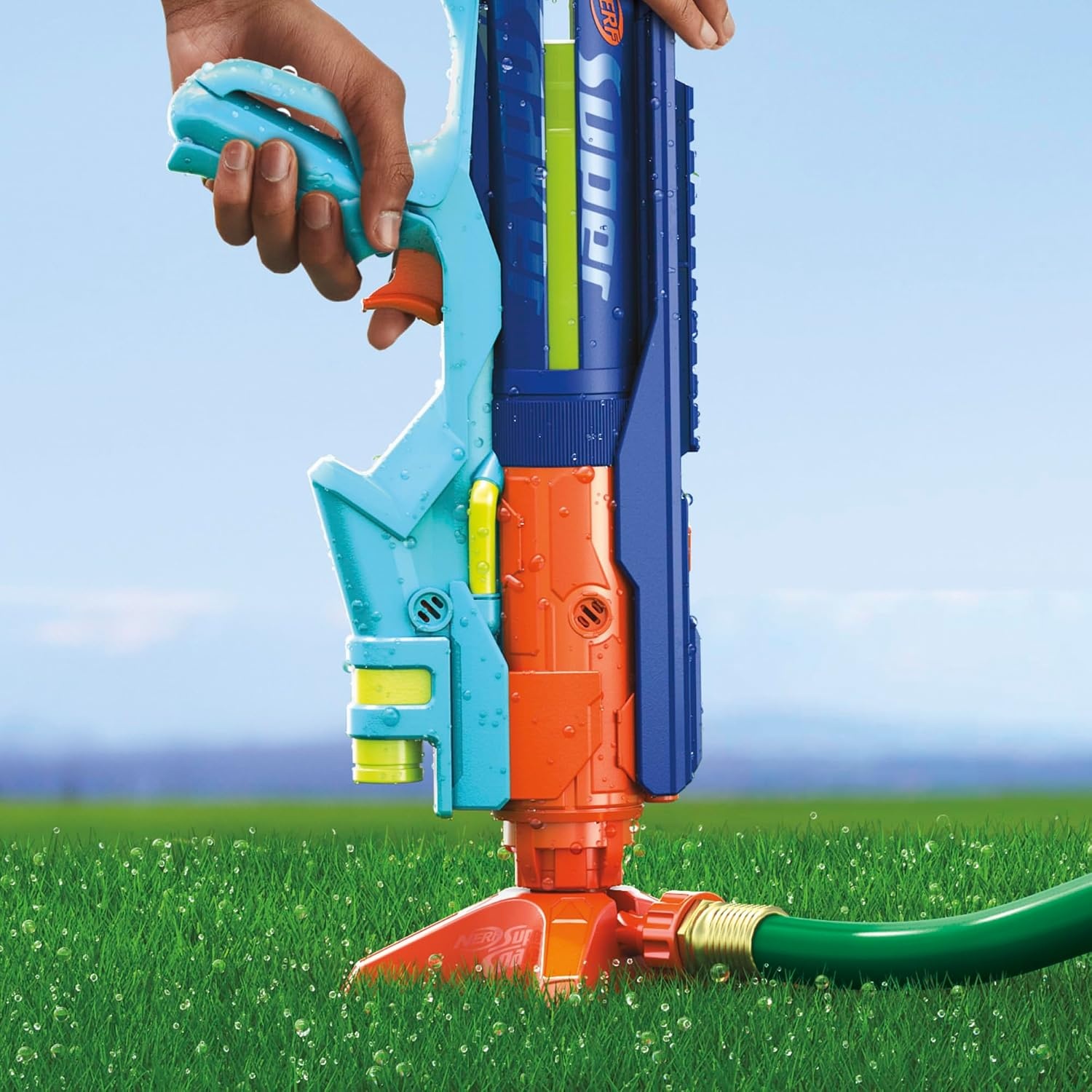 image:imageNerf Super Soaker Power Drench Water Blaster High Performance Pressurized Blasting Easy Hose Fill Station Water Toys Ages 8