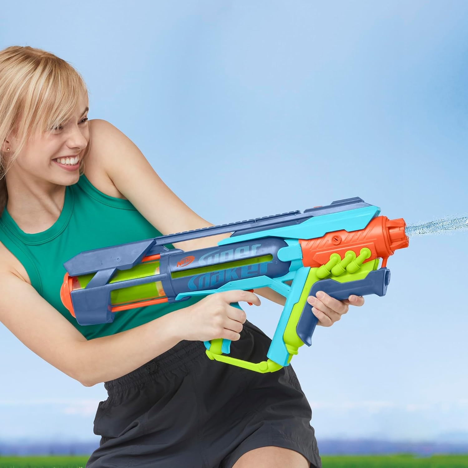 image:imageNerf Super Soaker Power Drench XL Water Blaster High Performance Pressurized Blasting Easy Fill Station Water Toys Ages 8