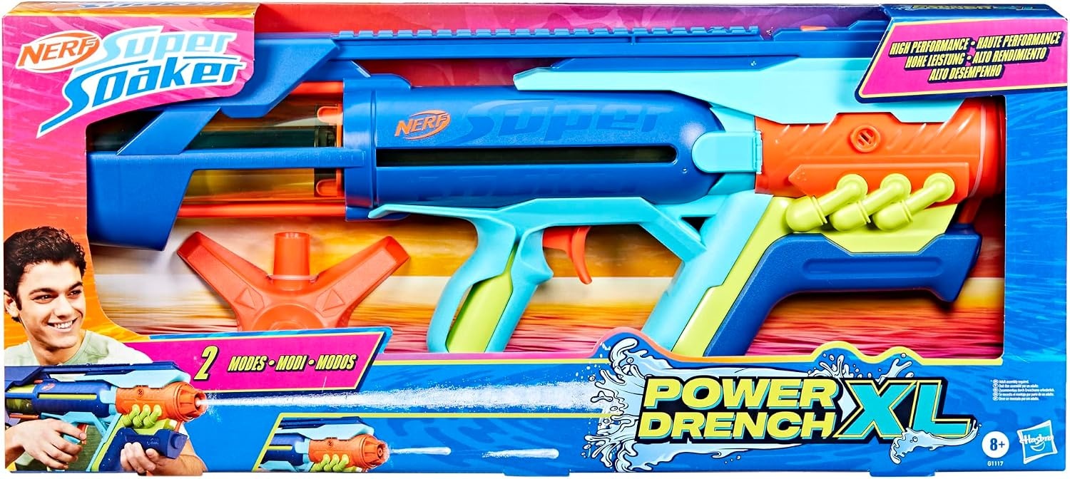 image:imageNerf Super Soaker Power Drench XL Water Blaster High Performance Pressurized Blasting Easy Fill Station Water Toys Ages 8