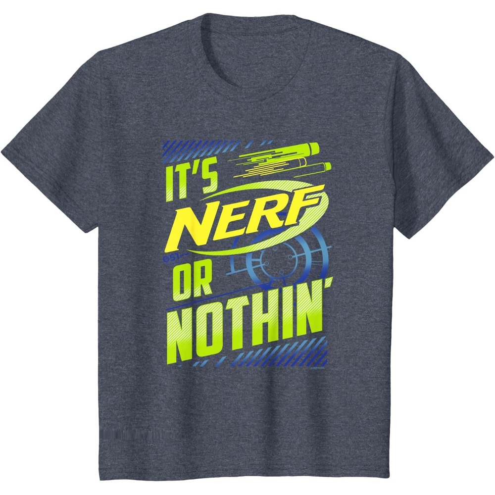 image:imageNerf Its Nerf Or Nothin Vintage Bullseye Logo TShirtHeather Blue