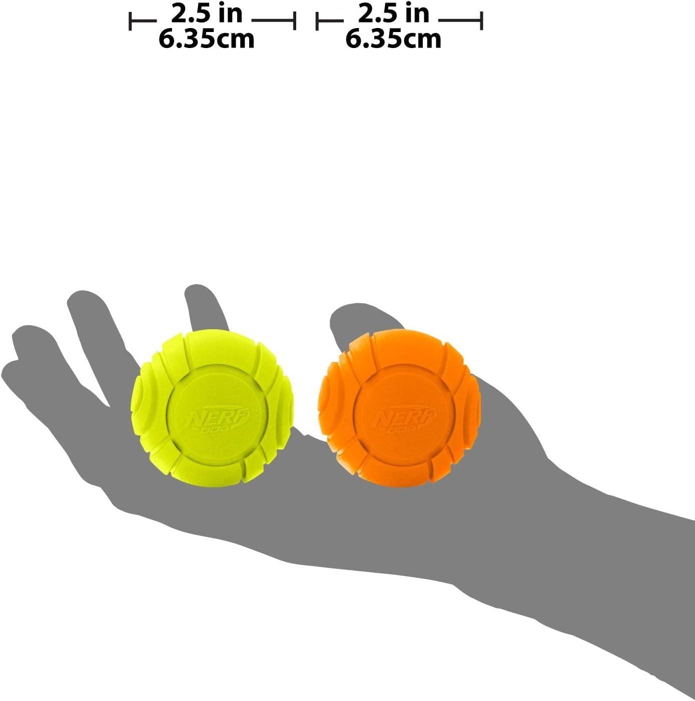 image:imageNerf Dog Sonic Ball Dog Toys Lightweight Durable and Water Resistant 25 Inches for SmallMediumLarge Breeds Two Pack Green and Orange