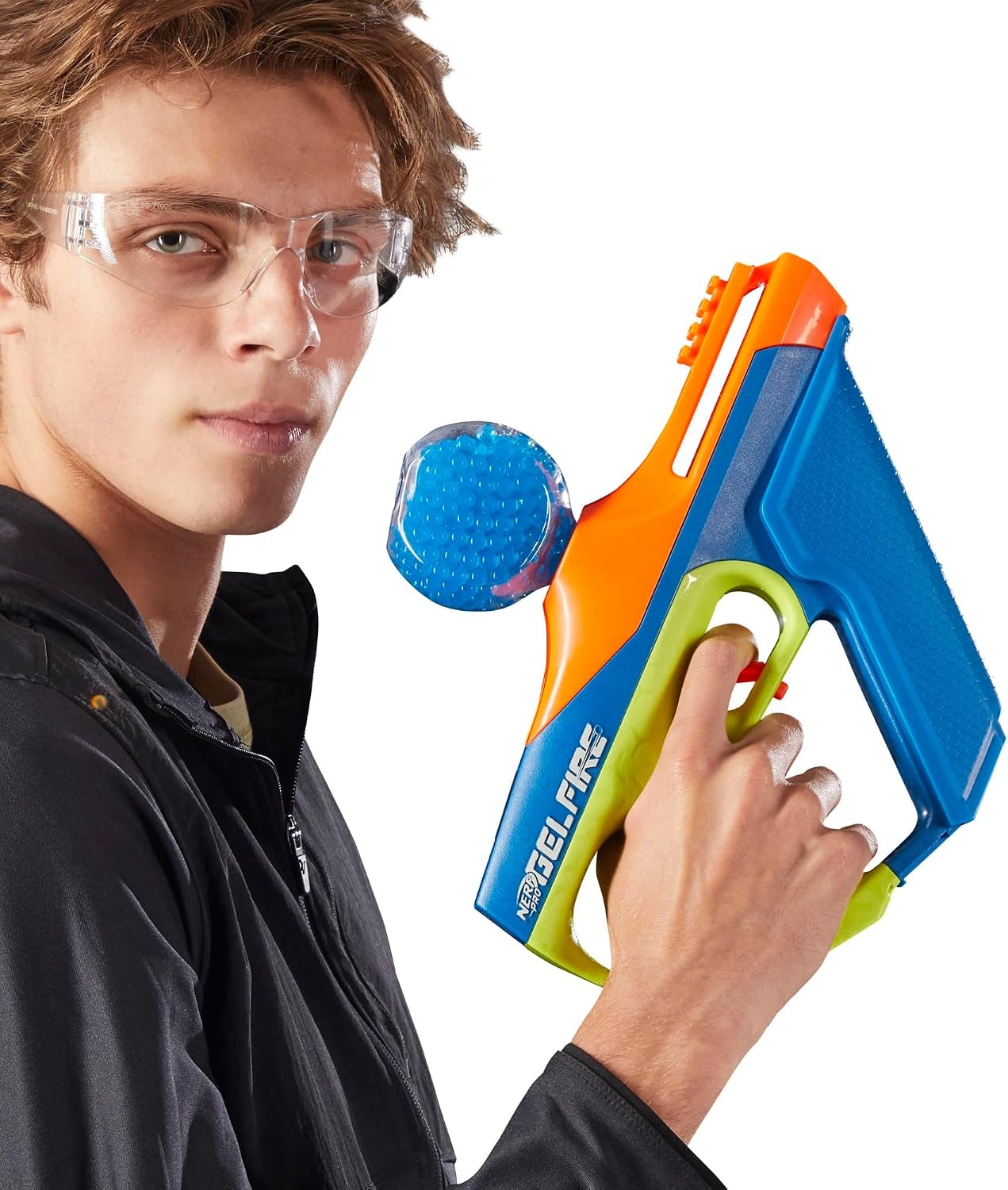 image:imageNerf Pro Gelfire Nightfall Uproar Full Auto Blaster 150 FPS 10000 Rounds Glow in The Dark Blaster Eyewear Age 14 Amazon Exclusive