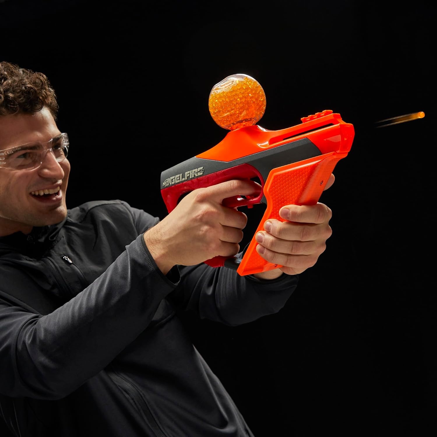 image:imageNerf Pro Gelfire Uproar Full Auto Blaster 150 FPS 10000 Gelfire Rounds 400 Round Hopper Eyewear Ages 14