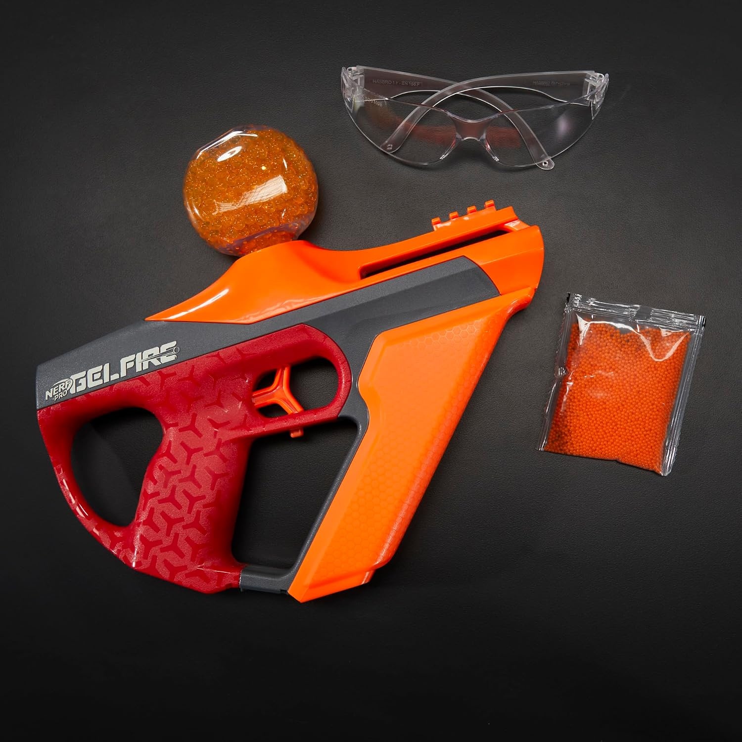 image:imageNerf Pro Gelfire Uproar Full Auto Blaster 150 FPS 10000 Gelfire Rounds 400 Round Hopper Eyewear Ages 14
