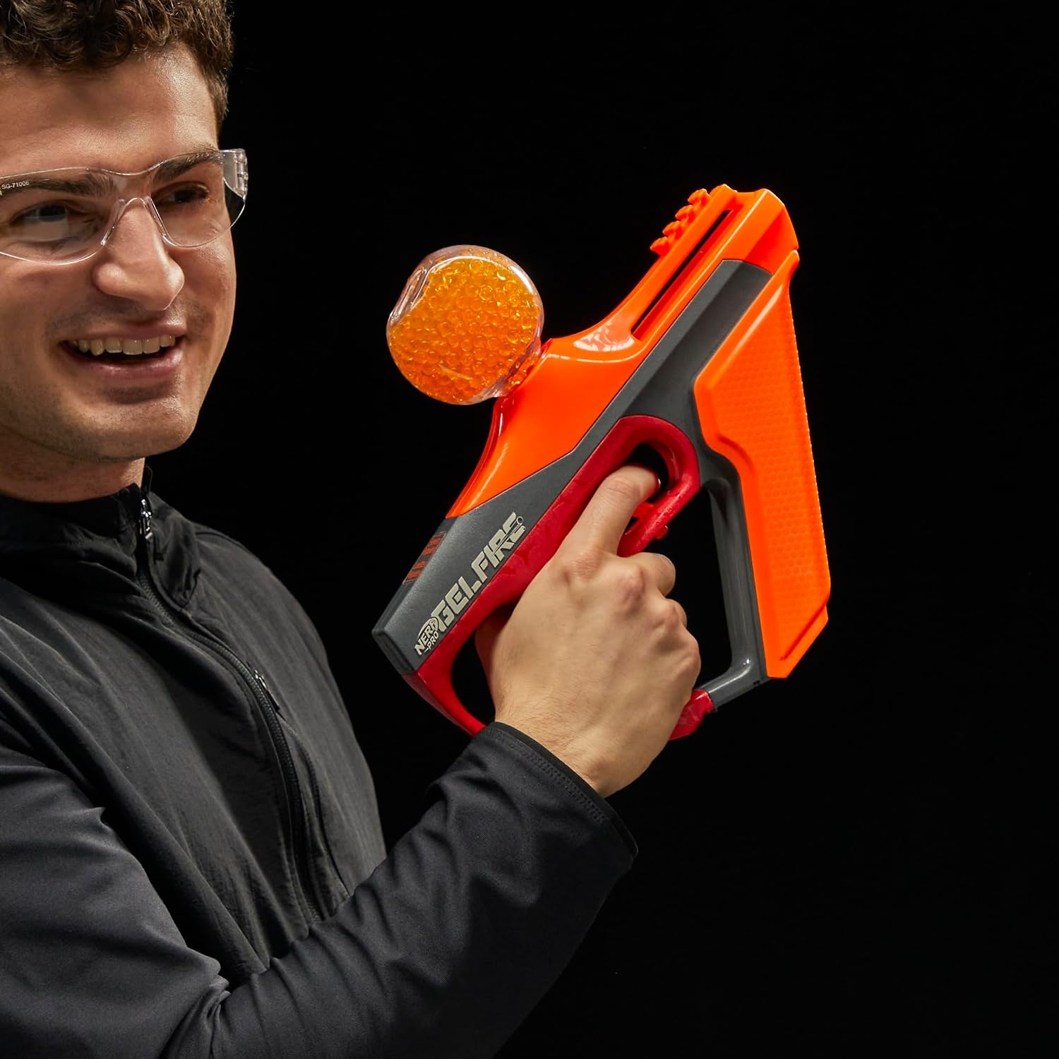 image:imageNerf Pro Gelfire Uproar Full Auto Blaster 150 FPS 10000 Gelfire Rounds 400 Round Hopper Eyewear Ages 14