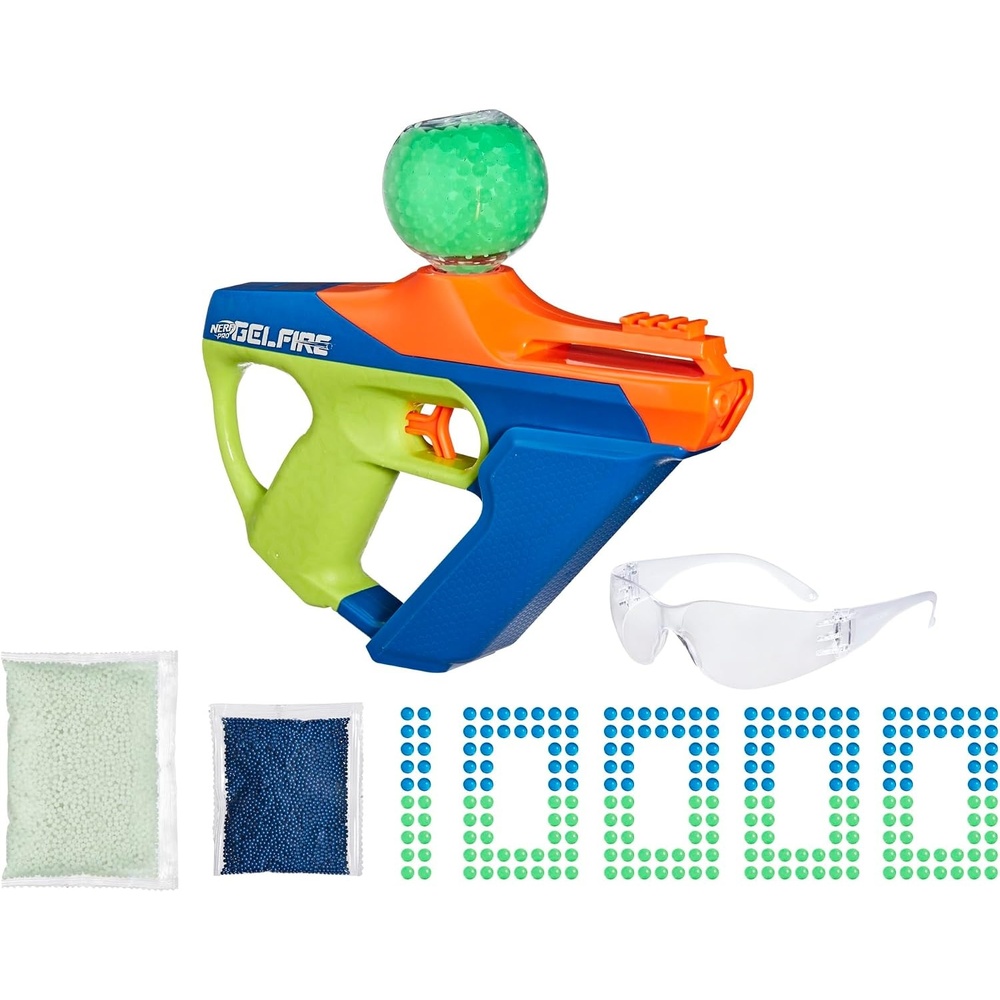 image:imageNerf Pro Gelfire Nightfall Uproar Full Auto Blaster 150 FPS 10000 Rounds Glow in The Dark Blaster Eyewear Age 14 Amazon Exclusive