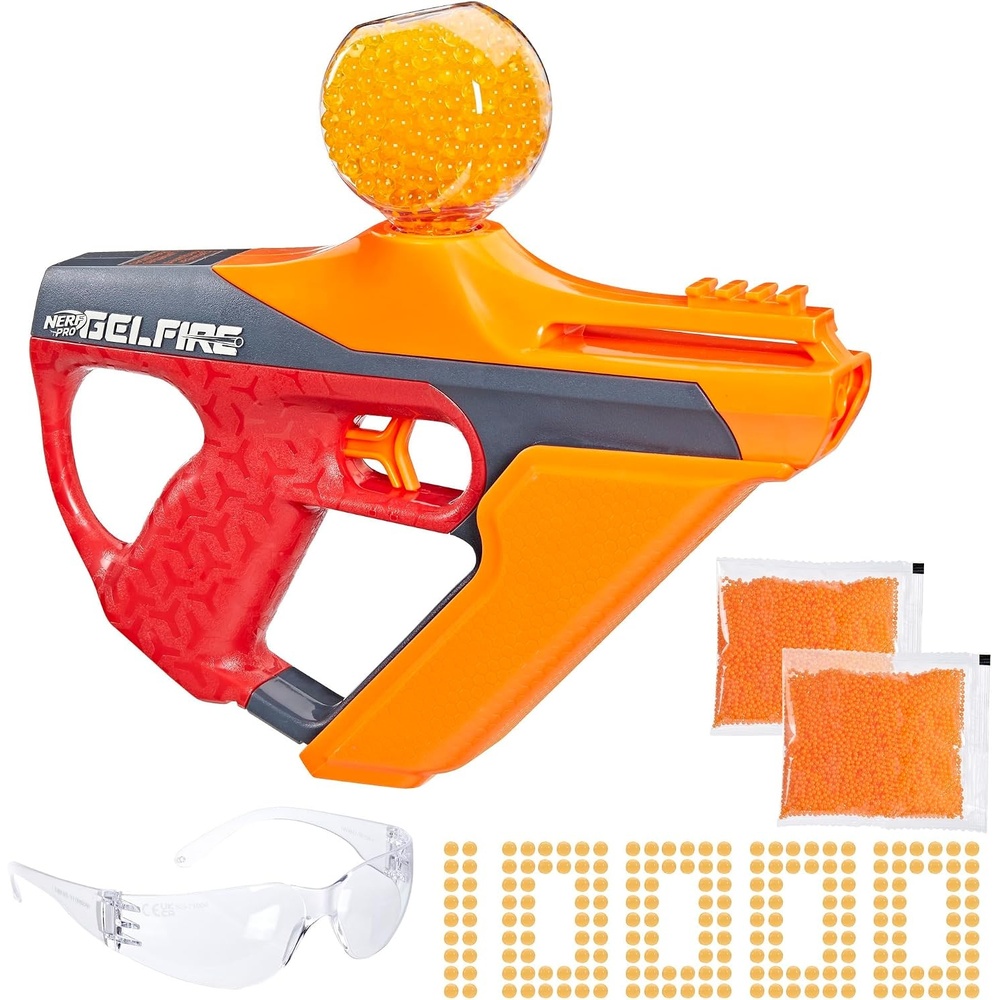 image:imageNerf Pro Gelfire Uproar Full Auto Blaster 150 FPS 10000 Gelfire Rounds 400 Round Hopper Eyewear Ages 14