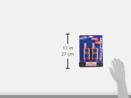 image:imageNERF 10 Mile Walkie Talkies Set 37756 Delivers Transmission with 10 Mile Communication Range Flexible Safety Antenna amp Morse Code with OnOff Switch Orange amp BlackNerf Orange