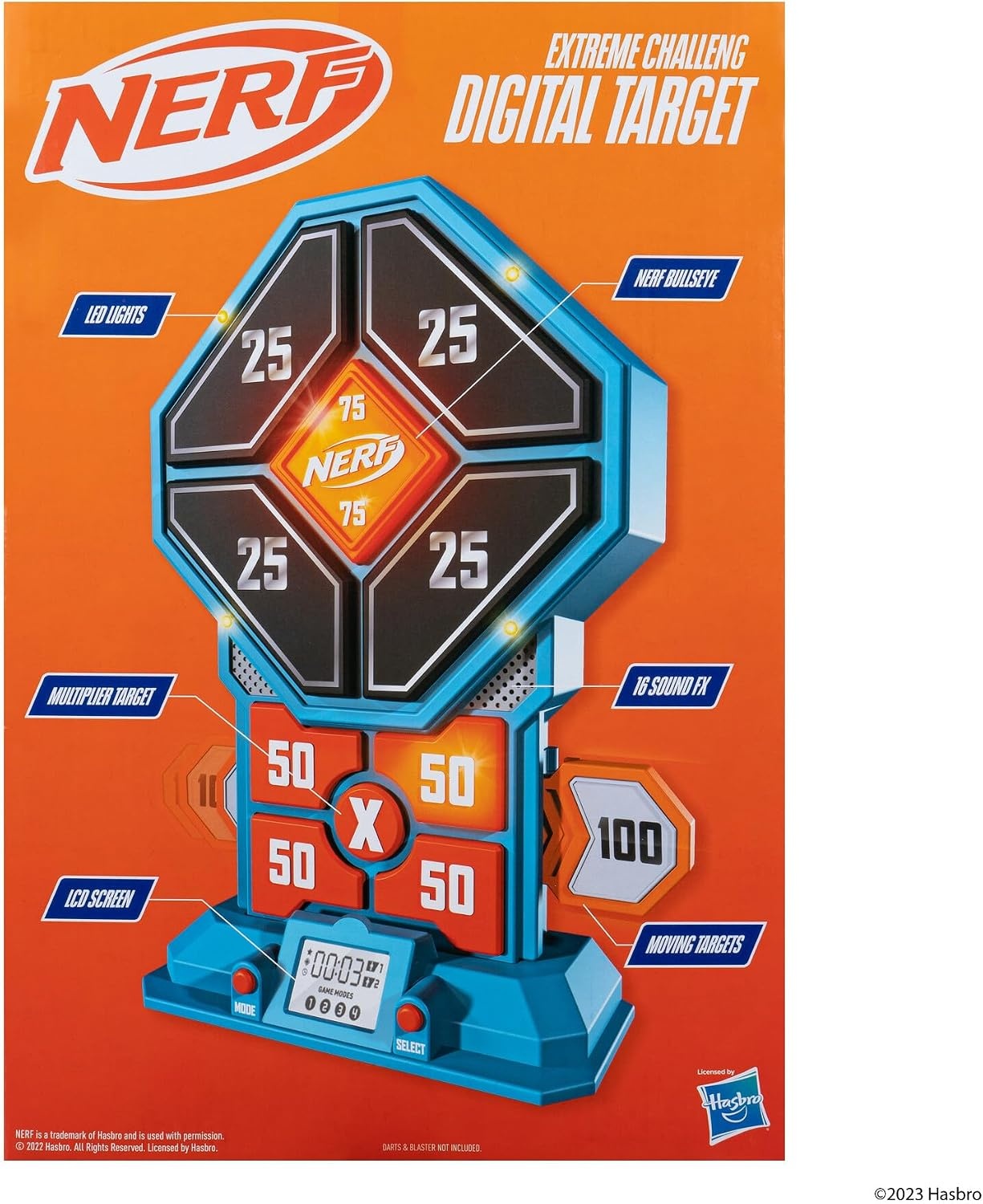image:imageNERF Extreme Challenge Digital Target Target Board with Impact Targets LCD Lights and Sounds