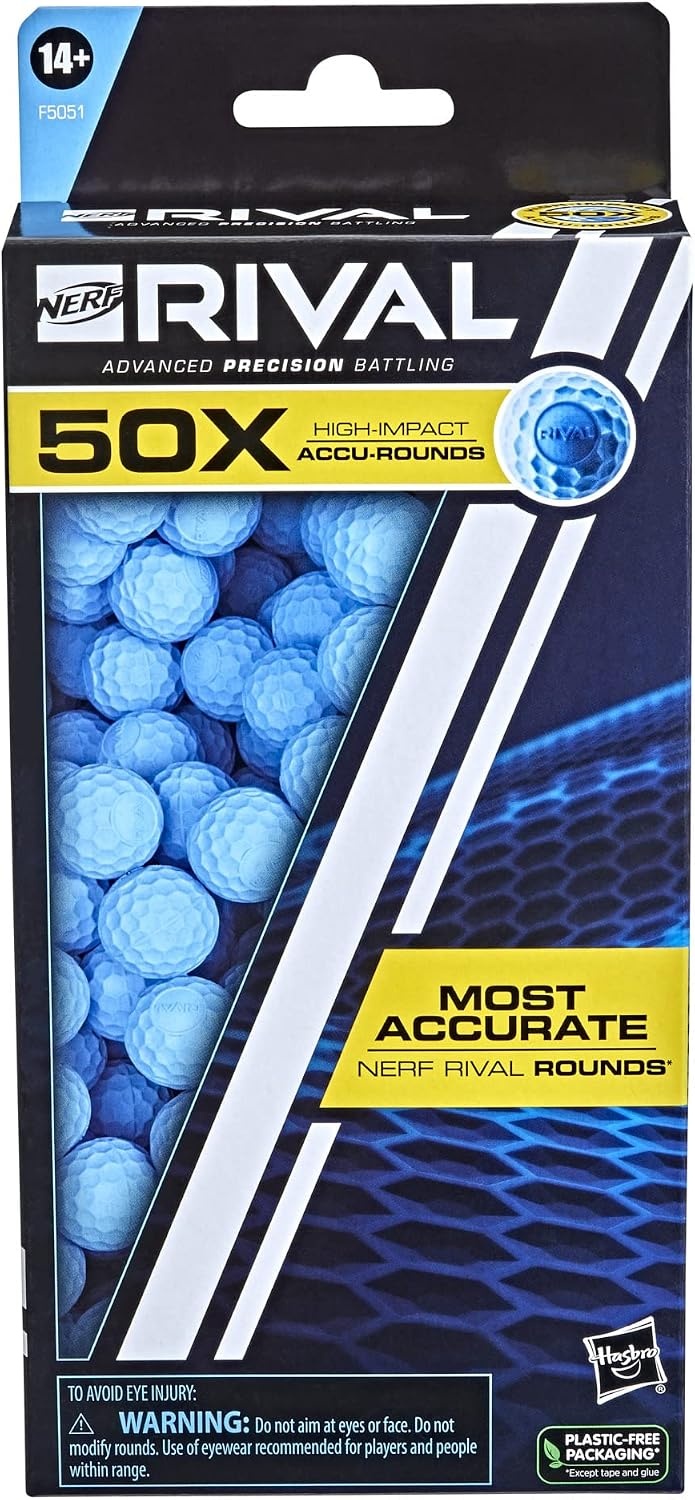 image:imageNerf Rival 50 AccuRound Refill Includes 50 AccuRounds The Most Accurate Nerf Rival Rounds Compatible with All Nerf Blasters