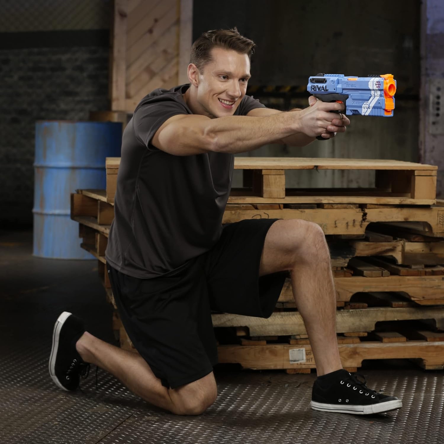 image:imageNerf Rival Kronos XVIII500 Blaster BreechLoad 5 Rival Rounds Spring Action 90 FPS Velocity Red Amazon ExclusiveBlue