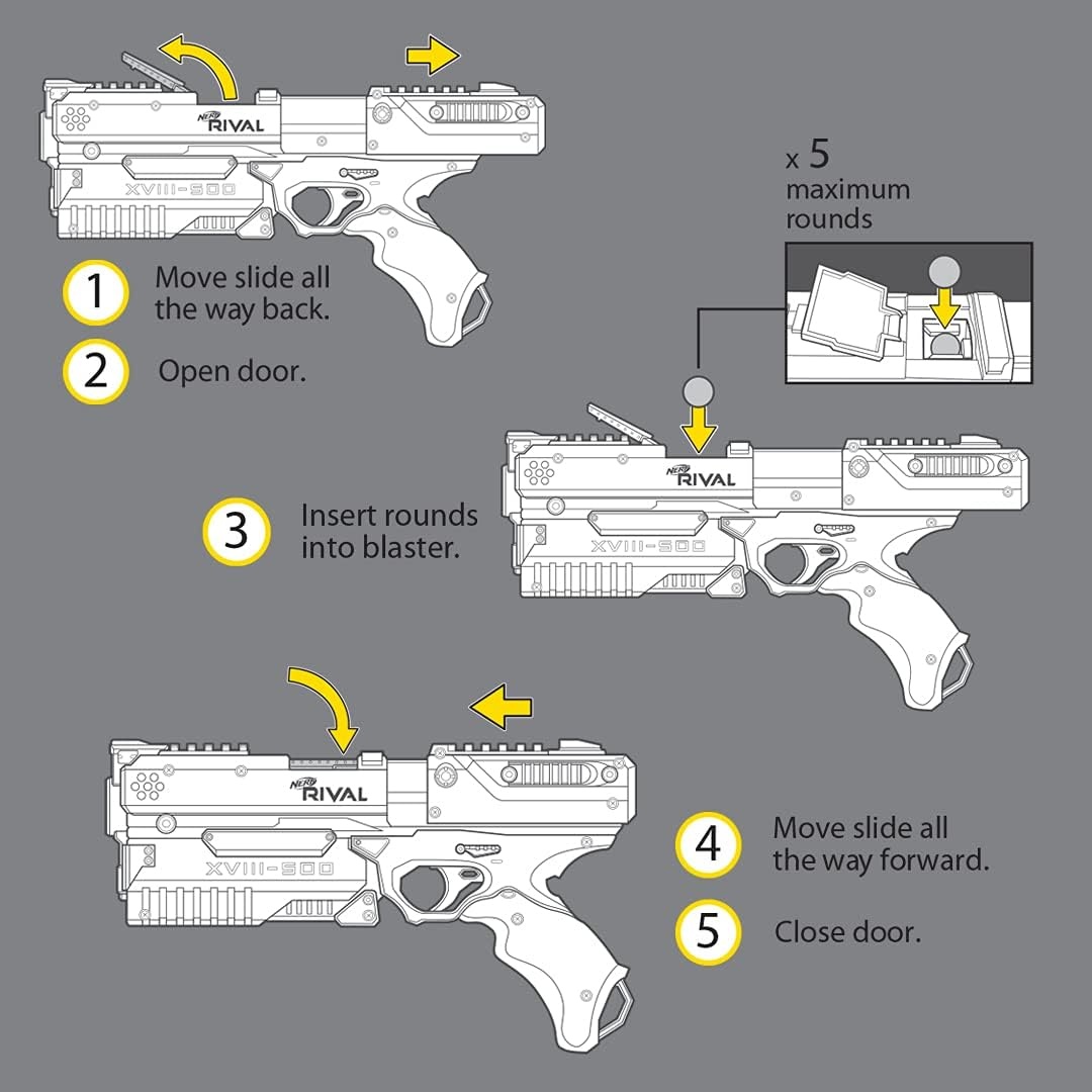 image:imageNerf Rival Kronos XVIII500 Blaster BreechLoad 5 Rival Rounds Spring Action 90 FPS Velocity Red Amazon ExclusiveRed