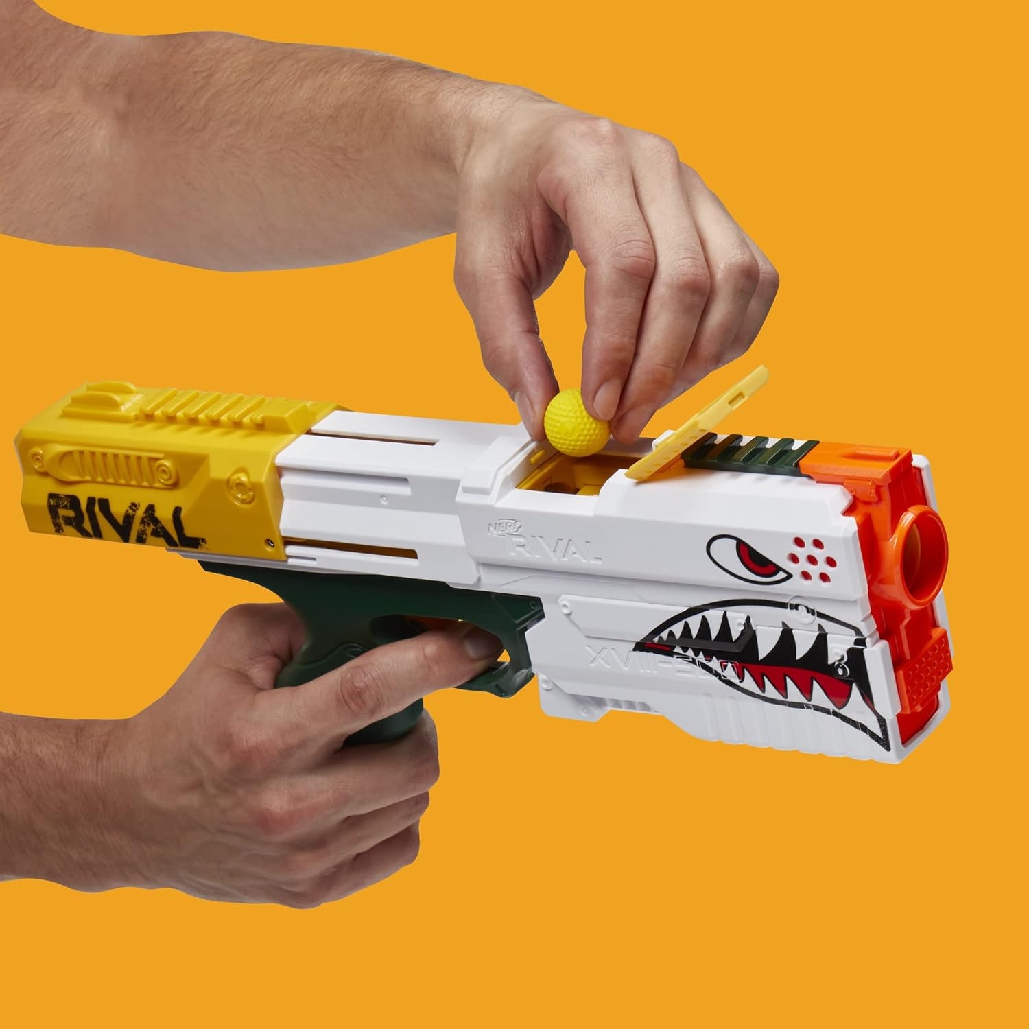 image:imageNerf Rival Kronos XVIII500 Blaster BreechLoad 5 Rival Rounds Spring Action 90 FPS Velocity Red Amazon ExclusiveWhite