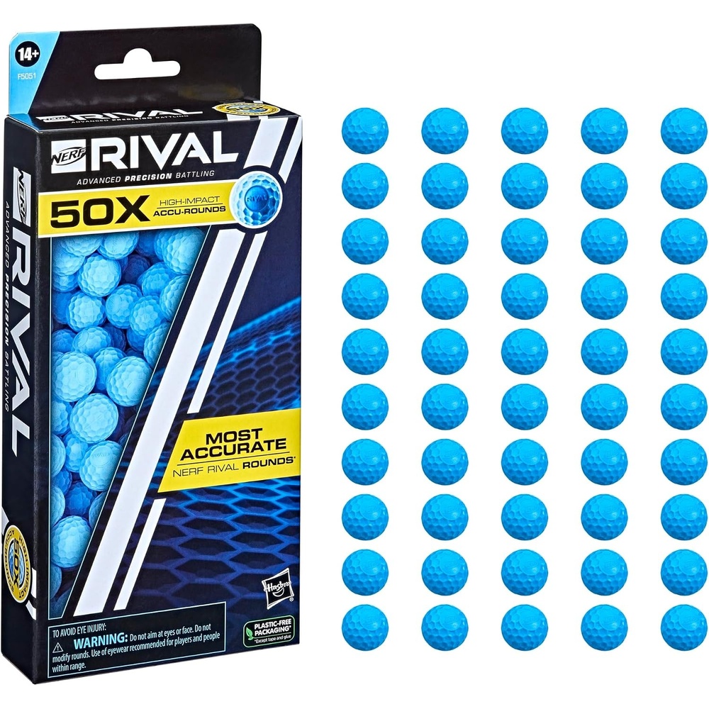 image:imageNerf Rival 50 AccuRound Refill Includes 50 AccuRounds The Most Accurate Nerf Rival Rounds Compatible with All Nerf Blasters
