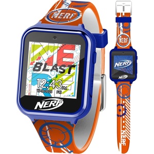NERF Kids Smart Watch – Interactive Touchscreen with 26 Games, Camera, Step Counter, Music, Alarm, and Action-Ready Silicone Strap – Fits Wrists 5.5″ to 8.0″