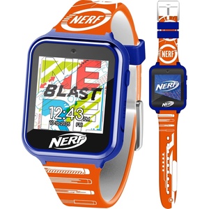 NERF Kids Smartwatch – Interactive Touchscreen with Games, Camera, Step Tracker & Voice Recorder – 10 Watch Faces & Wallpapers – Adjustable Fit for Wrist Sizes 5.5″-8″