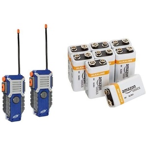 Nerf Walkie Talkies with Amazon Basics 9V Batteries Bundle
