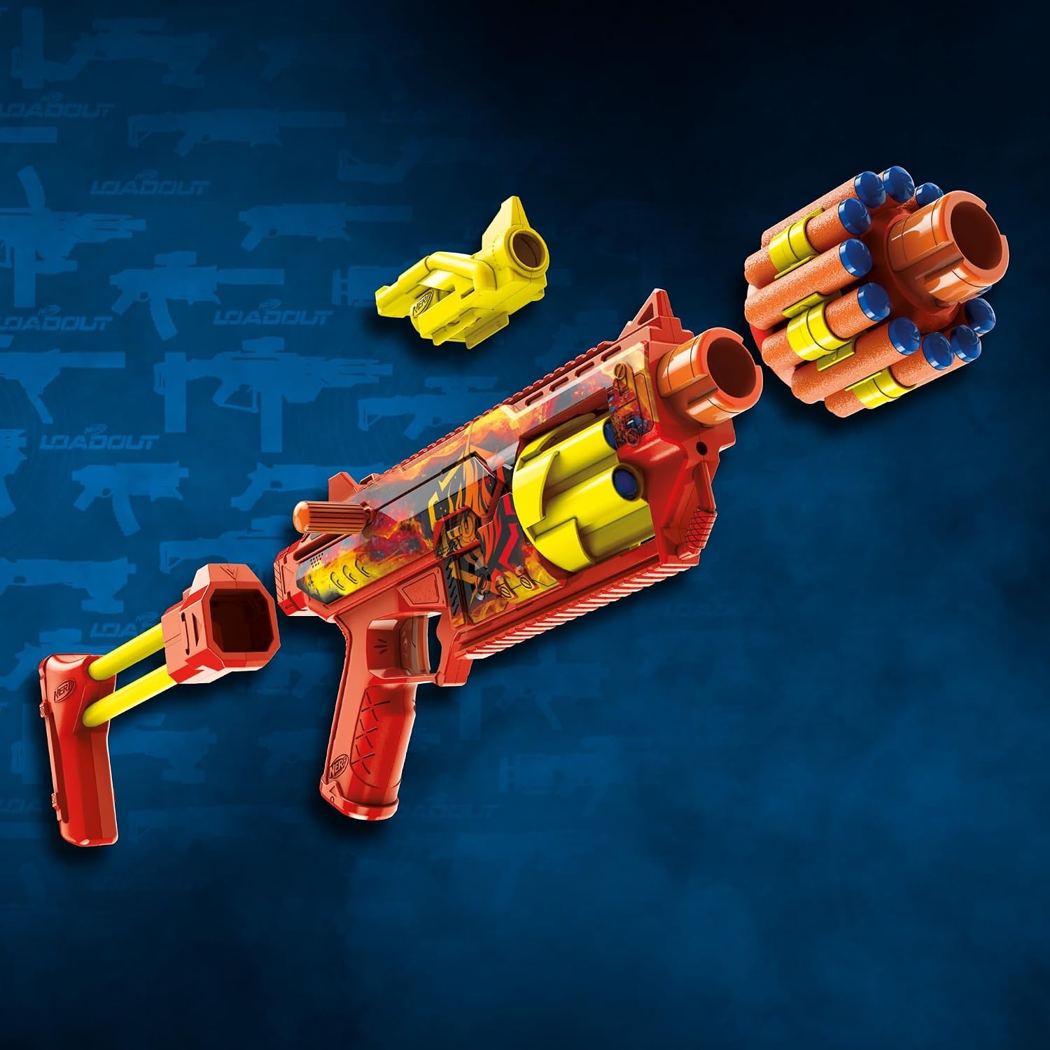 image:imageNerf Loadout FlareFusion Blaster 3 Interchangeable Attachment Accessories 18 Nerf N1 Darts Kids Toys amp Gifts Ages 8 Amazon Exclusive