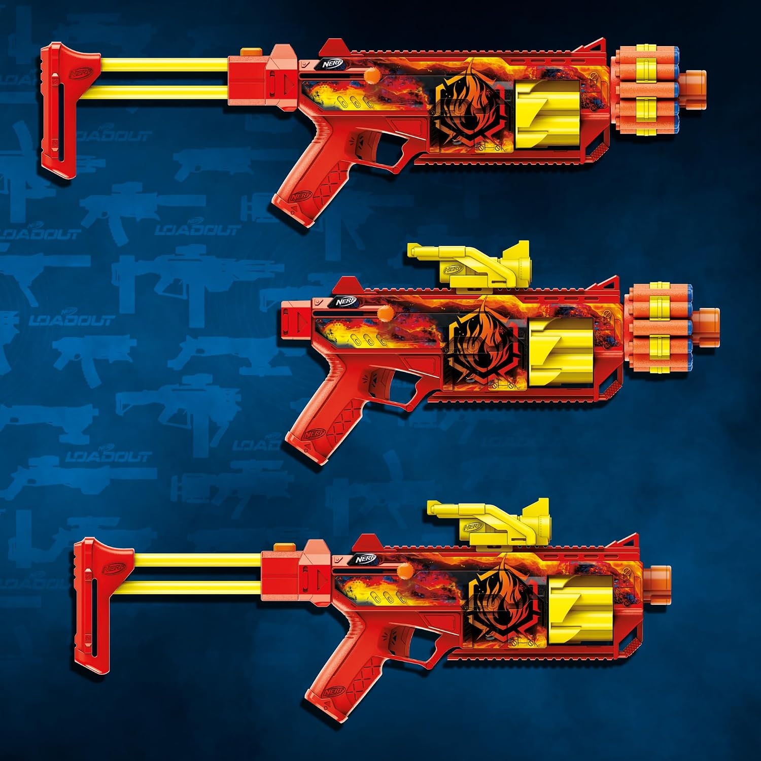 image:imageNerf Loadout FlareFusion Blaster 3 Interchangeable Attachment Accessories 18 Nerf N1 Darts Kids Toys amp Gifts Ages 8 Amazon Exclusive