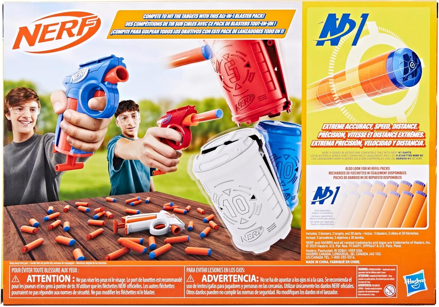 image:imageNerf N Series Backyard Triple Pack Includes 3 Flex Blasters 3 Targets 30 N1 Darts Ages 8 Amazon Exclusive