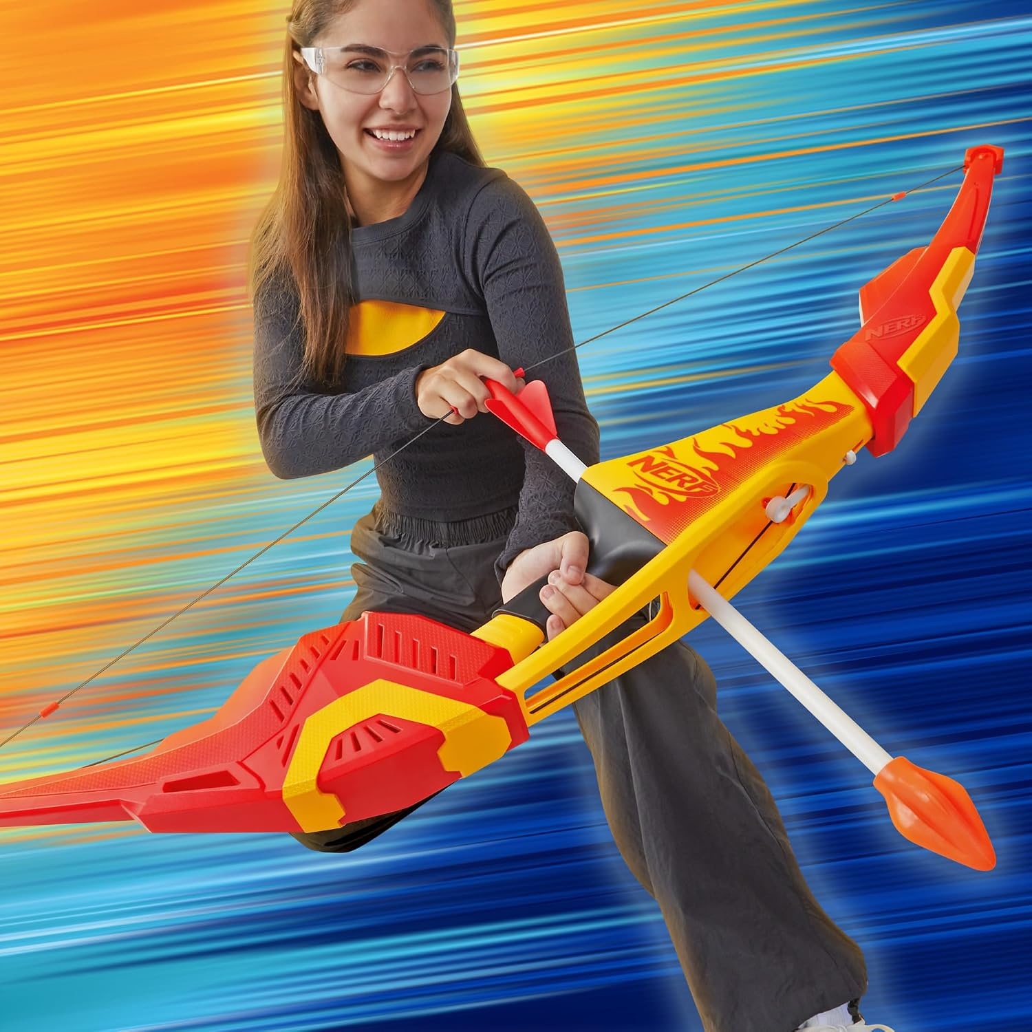 image:imageNerf Pyrostrike Megabow 42Inch Bow Fires Arrows Up to 105 Feet 2 with Soft Tips Kids Outdoor Toys Ages 10 Amazon Exclusive