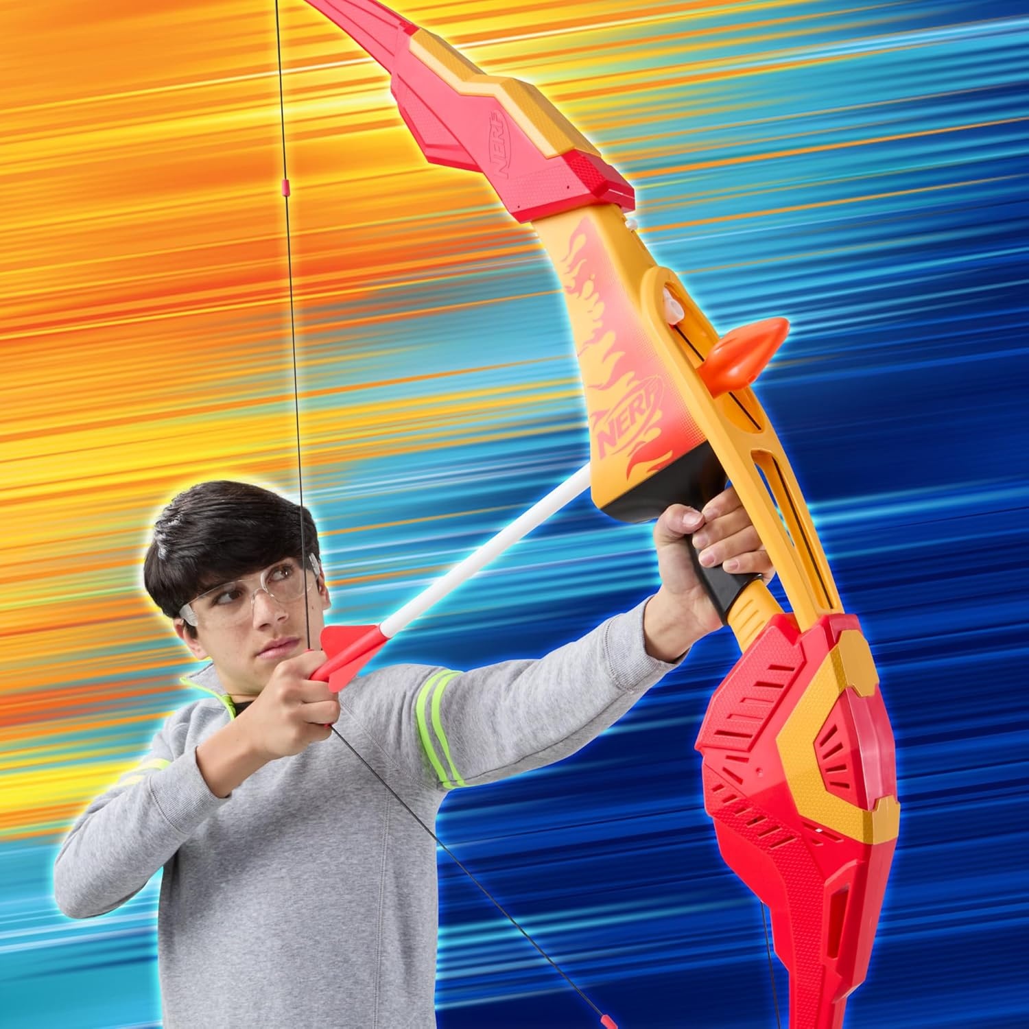 image:imageNerf Pyrostrike Megabow 42Inch Bow Fires Arrows Up to 105 Feet 2 with Soft Tips Kids Outdoor Toys Ages 10 Amazon Exclusive