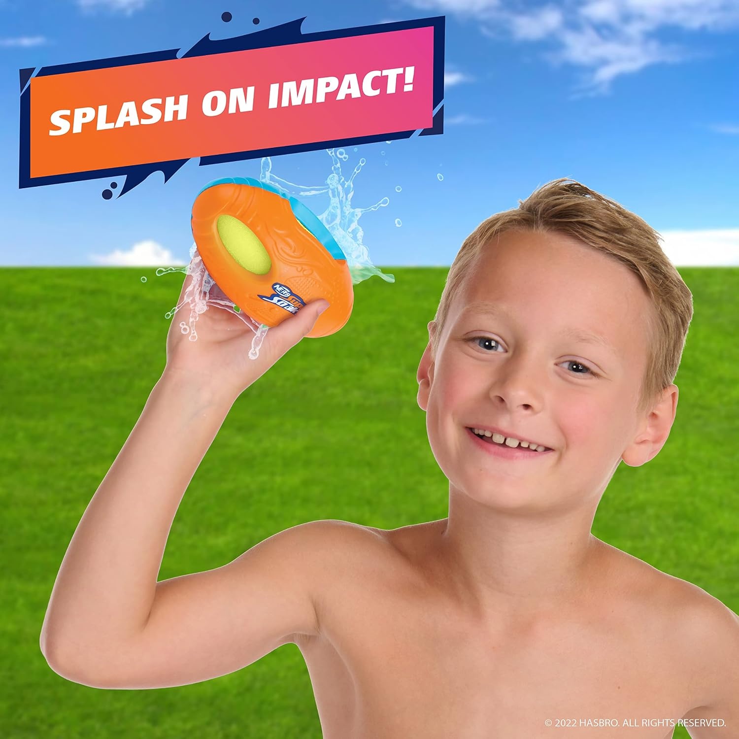 image:imageWowWee Nerf Super Soaker Splasher Football for Kids Outdoor Sports Pool Toy Waterproof Football for Beach and Land Play