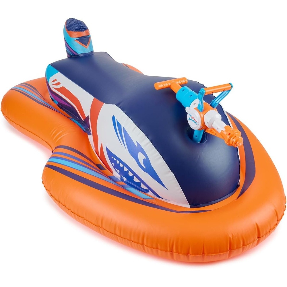 image:imageNERF Super Soaker Megaforce Battle Tank RideOn Inflatable Pool Float with PoolFed Mega Water BlasterStormforce