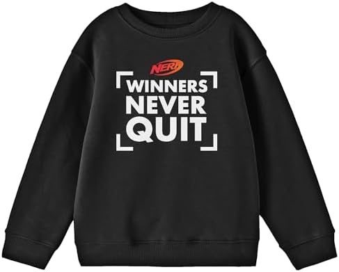 image:imageNerf Winners Never Quit Crew Neck Long Sleeve Boys Black SweatshirtBlack
