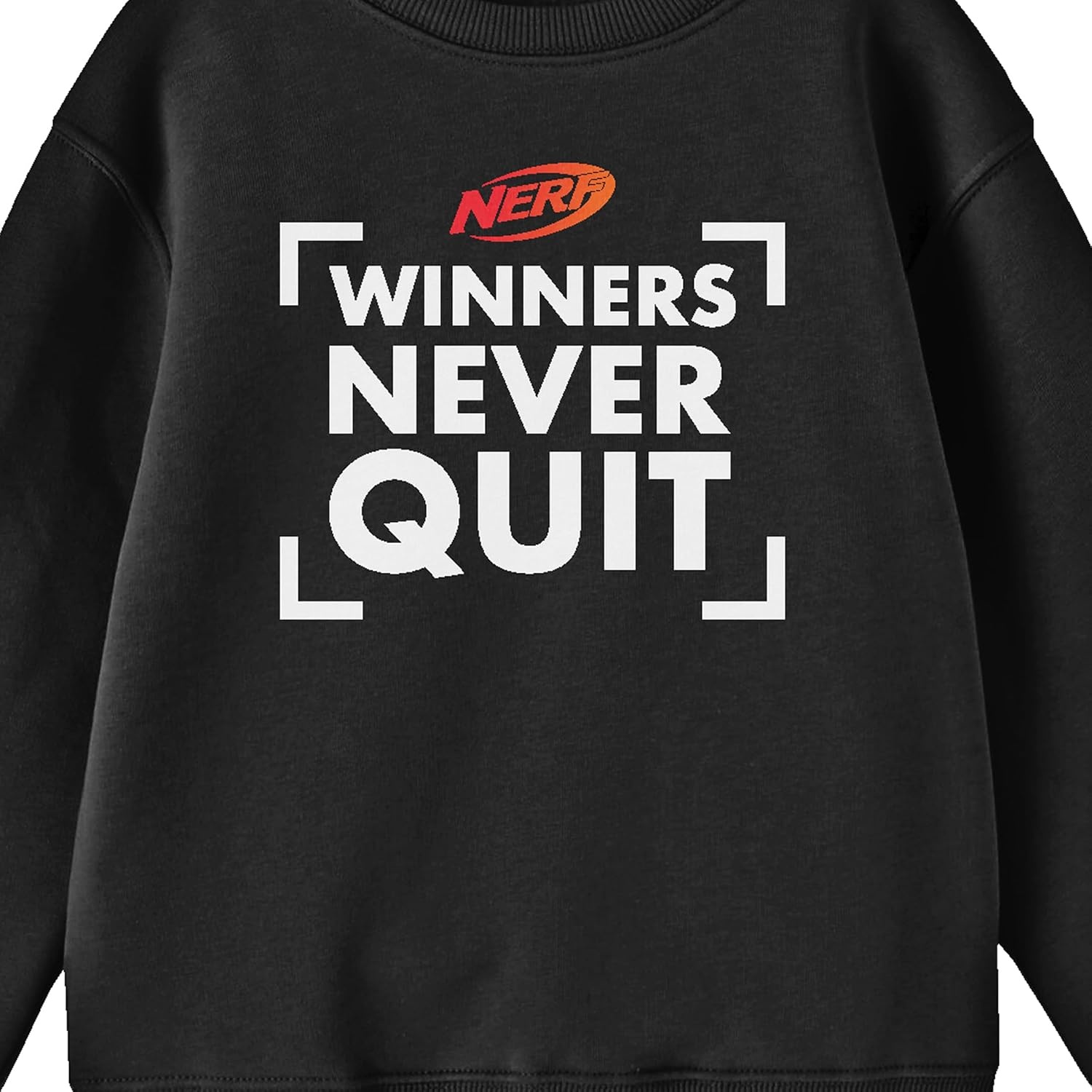 image:imageNerf Winners Never Quit Crew Neck Long Sleeve Boys Black SweatshirtBlack