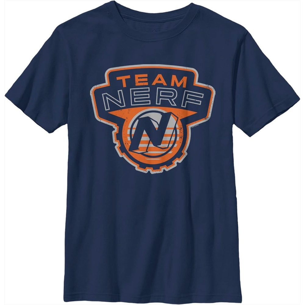 image:imageBoys Nerf Team Blaster Distressed Badge TShirtNavy Blue