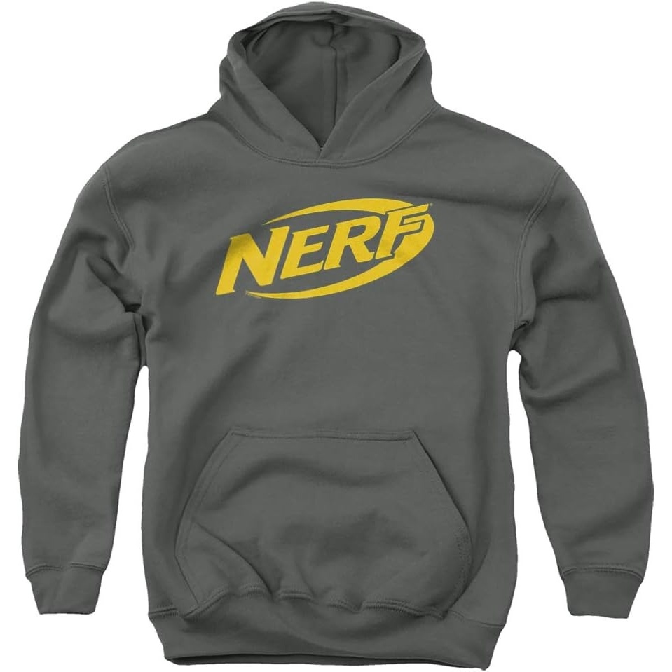 image:imageTrevco Nerf Logo Unisex Youth PullOver HoodieCharcoal