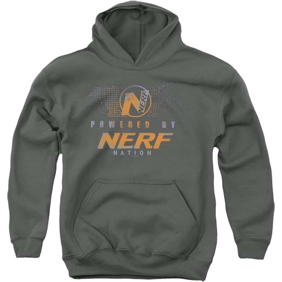image:imageTrevco Nerf Powered By Nerf Nation Unisex Youth PullOver HoodieCharcoal