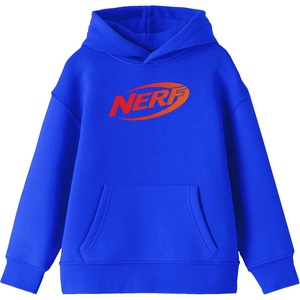 Bioworld Nerf Logo Long Sleeve Royal Blue Boy’s Hooded Sweatshirt(Blue)