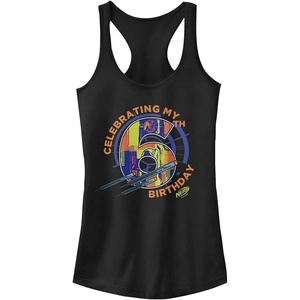 Hasbro Nerf Sixth Nerf Birthday Slim Fit, Scoop Hem Racerback Tank Black