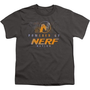 Nerf Powered By Nerf Nation Unisex Youth T Shirt(Charcoal)