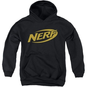Trevco Nerf Logo Unisex Youth Pull-Over Hoodie(Black)