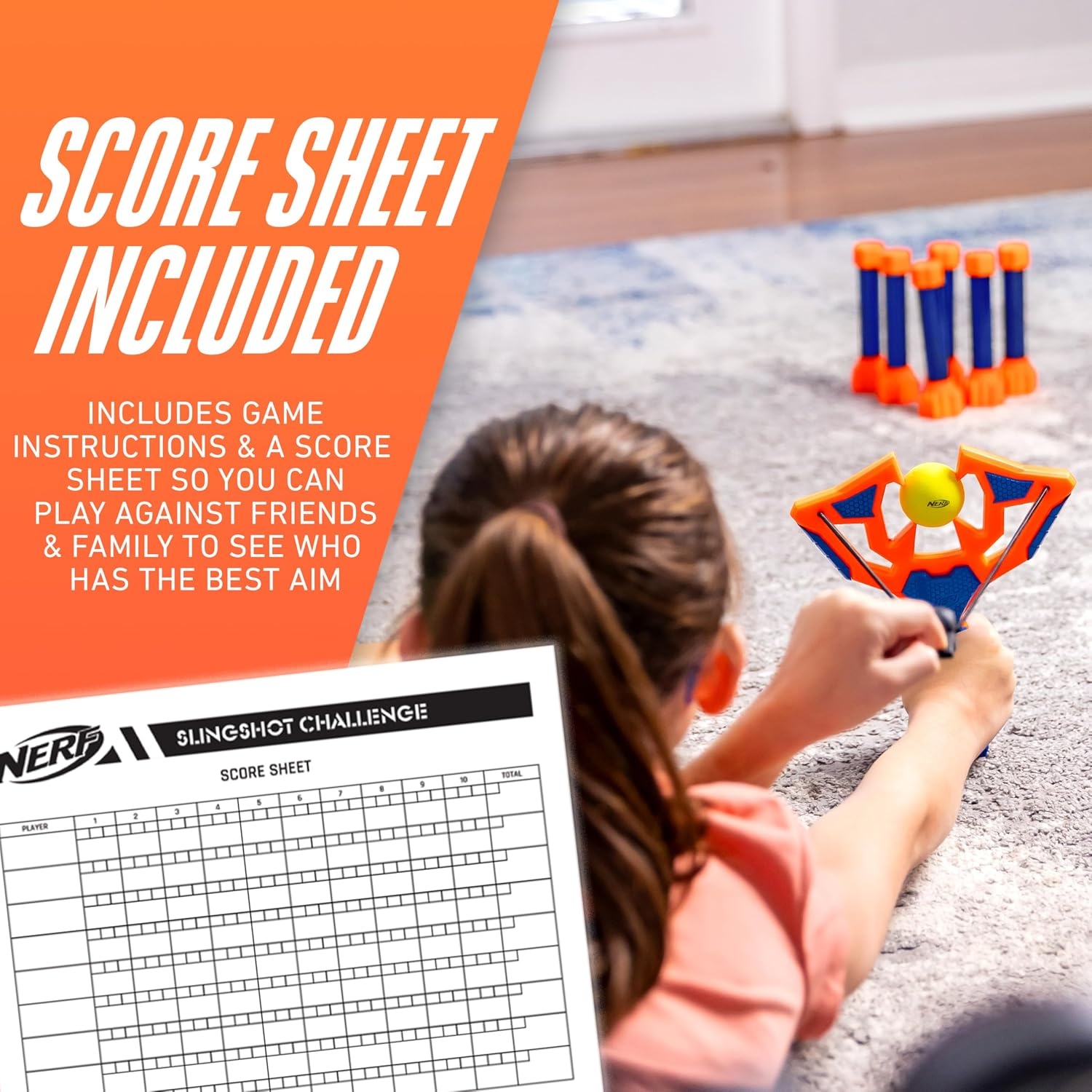 image:imageNERF Slingshot Challenge Bowling Toss Game Foam Ball Shooter
