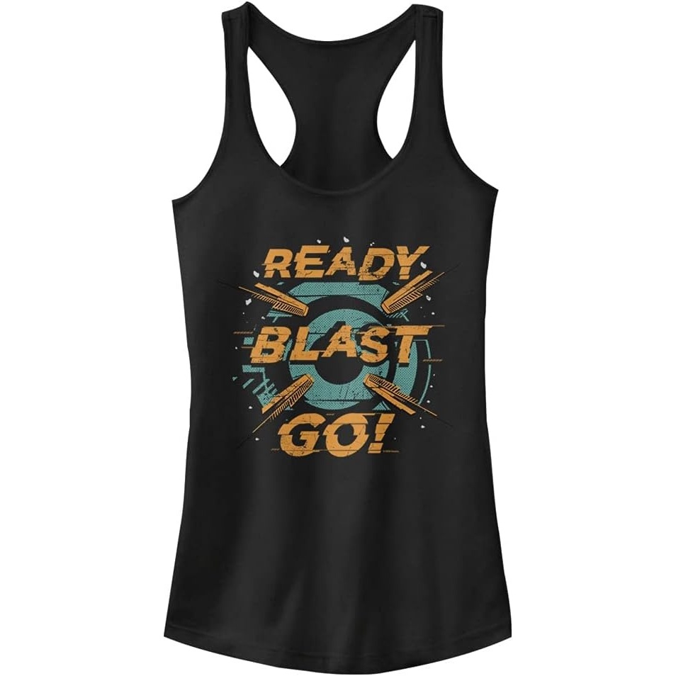 image:imageHasbro womens Nerf Ready Blast Go Slim Fit Scoop Hem Racerback Tank T Shirt Black XXLarge US