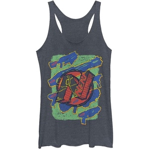 Hasbro Nerf Nerf Scribble Tri-Blend Racerback Layering Tank Navy Blue Heather