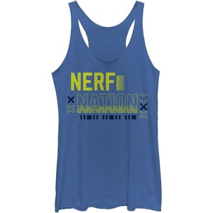 Hasbro Nerf Super Nerfy Tri-Blend Racerback Layering Tank Royal Blue Heather