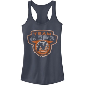 Hasbro Nerf Team Nerf Badge Slim Fit, Scoop Hem Racerback Tank Indigo