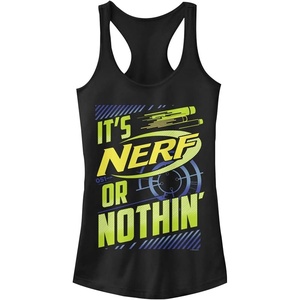 Hasbro womens Nerf Nerf Or Nuthin Slim Fit, Scoop Hem Racerback Tank T Shirt, Black, Small US