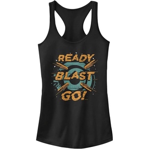 Hasbro womens Nerf Ready Blast Go Slim Fit, Scoop Hem Racerback Tank T Shirt, Black, XX-Large US