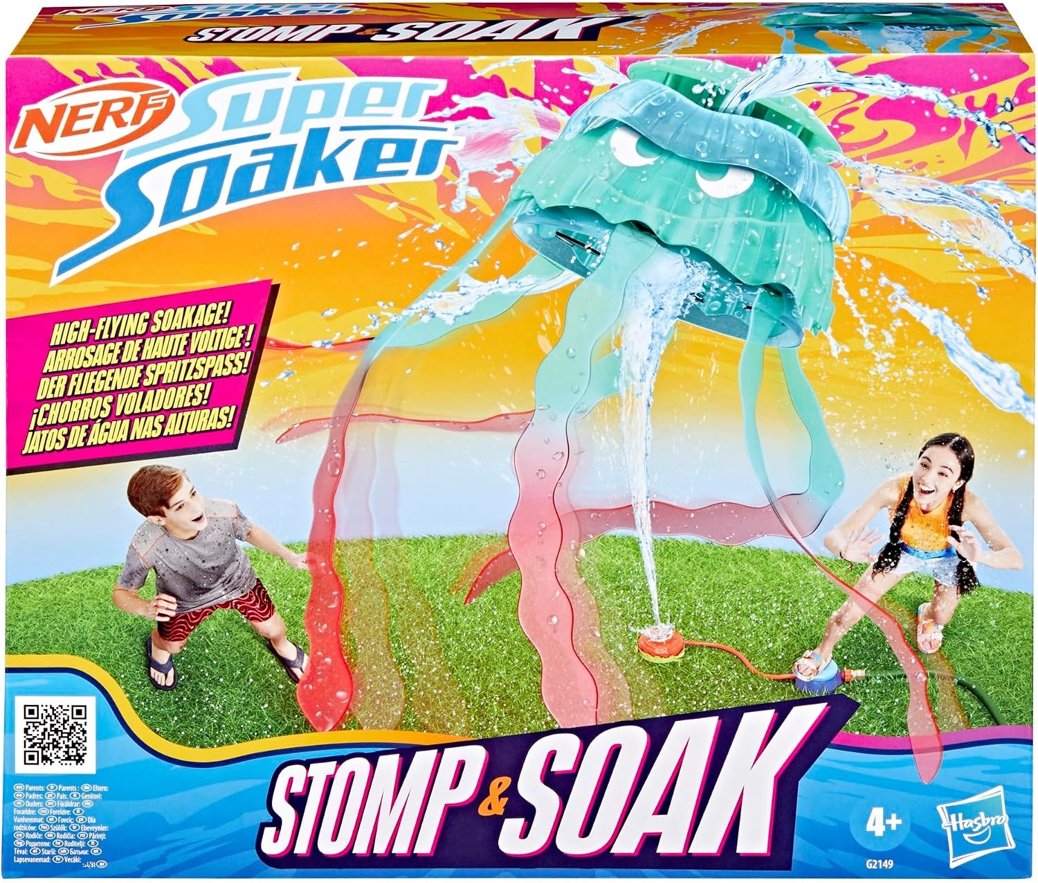 image:imageNerf Super Soaker Stomp amp Soak Water Toy Jellyfish Launches Into The Air amp Sprays Water Attaches to Garden Hose Kids Outdoor Sprinkler Toys amp Gifts Ages 4