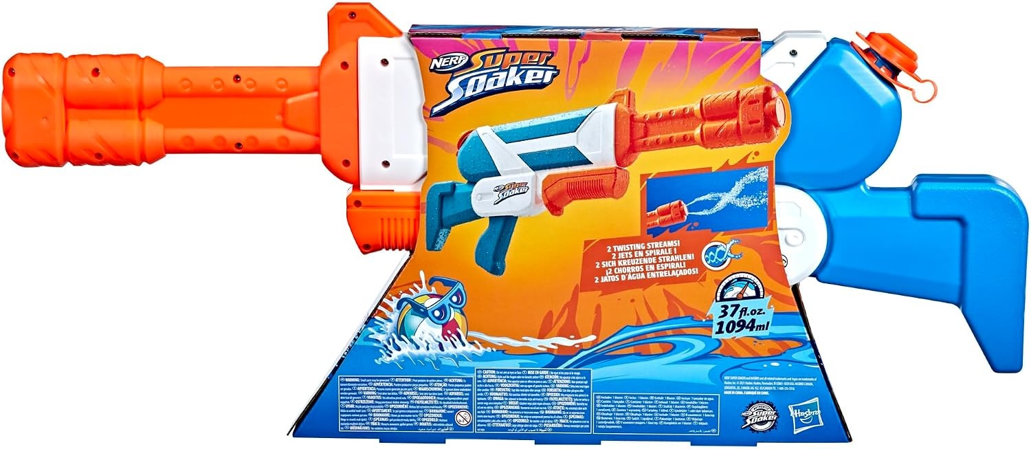 image:imageNerf Super Soaker Twister Water Blaster 2 Twisting Streams of Water Pump to Fire Outdoor WaterBlasting Fun for Kids Teens Adults