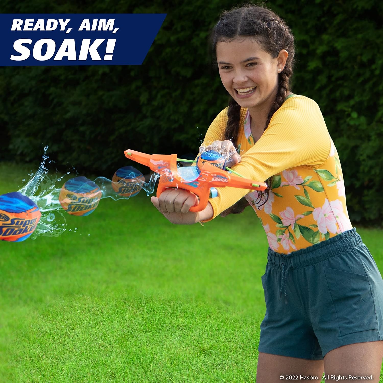 image:imageNerf Super Soaker Wrist Rocket Storm Ball Water Rocket Includes 4 Reusable Water Absorbent Balls