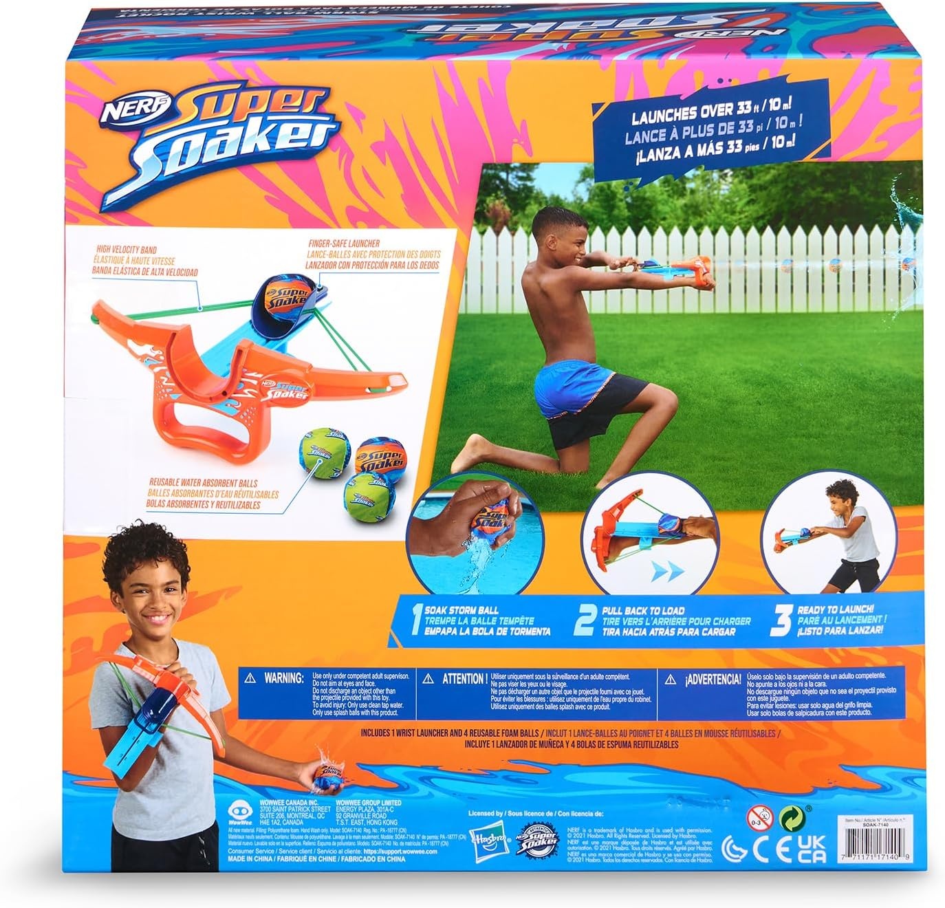 image:imageNerf Super Soaker Wrist Rocket Storm Ball Water Rocket Includes 4 Reusable Water Absorbent Balls