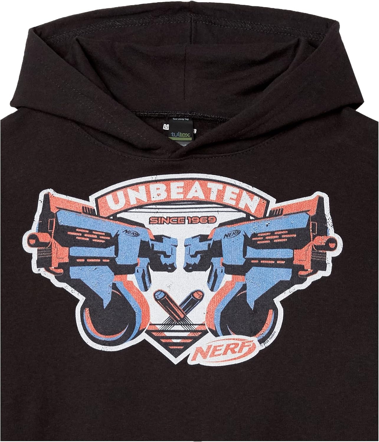 image:imageHasbro Boys Nerf Unbeaten Badge Boys Hooded Pullover FleeceBlack