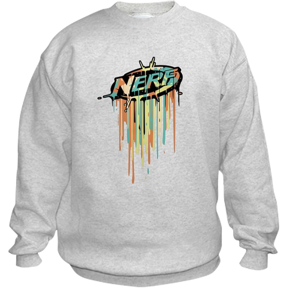 image:imageCafePress Nerf Classic Melted Logo Sweatshirt Kids Sweatshirt Youth Crew Neck SweatshirtAsh Gray